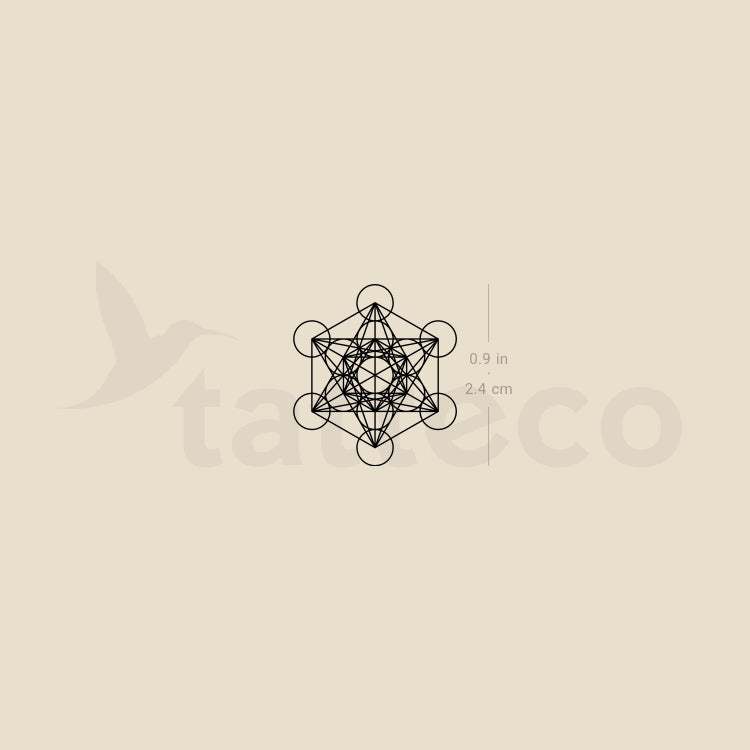 Tatuaje temporal pequeño del Cubo de Metatrón (juego de 3)