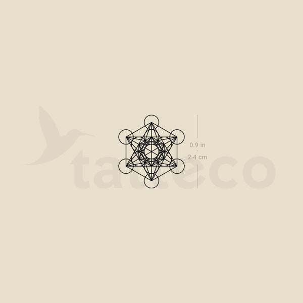 Small Metatron's Cube Temporary Tattoo - Set of 3
