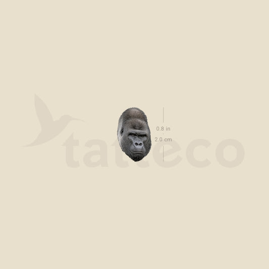 Gorilla Portrait Temporary Tattoo - Set of 3