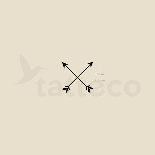 Crossed Arrows Temporary Tattoo - Set of 3