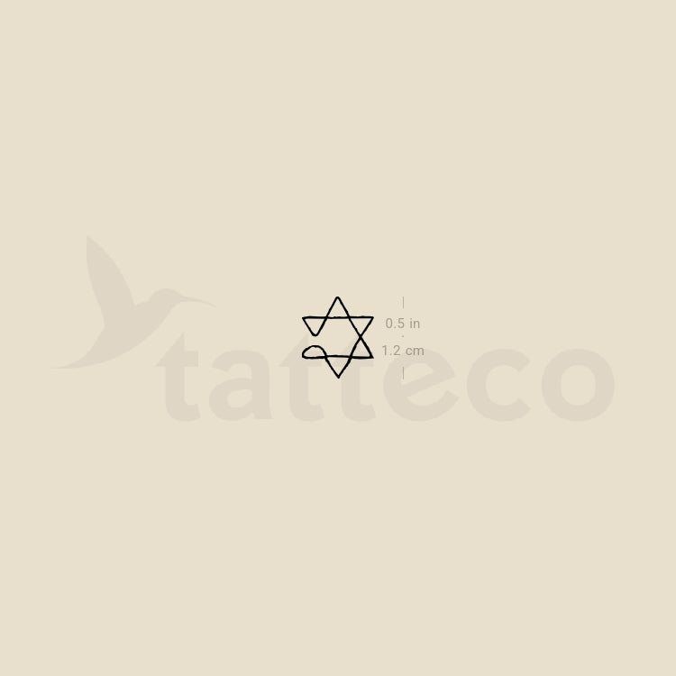 One Line Star Of David Temporary Tattoo - Set of 3