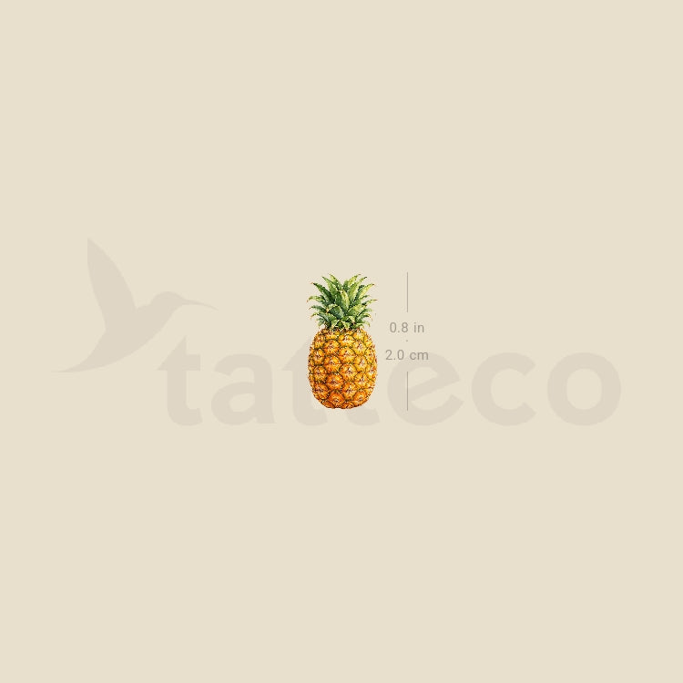 Watercolor Pineapple Temporary Tattoo - Set of 3