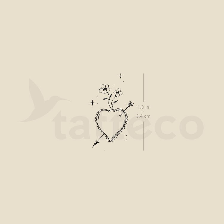 Heart And Arrow By Stefano Mazza Temporary Tattoo - Set of 3