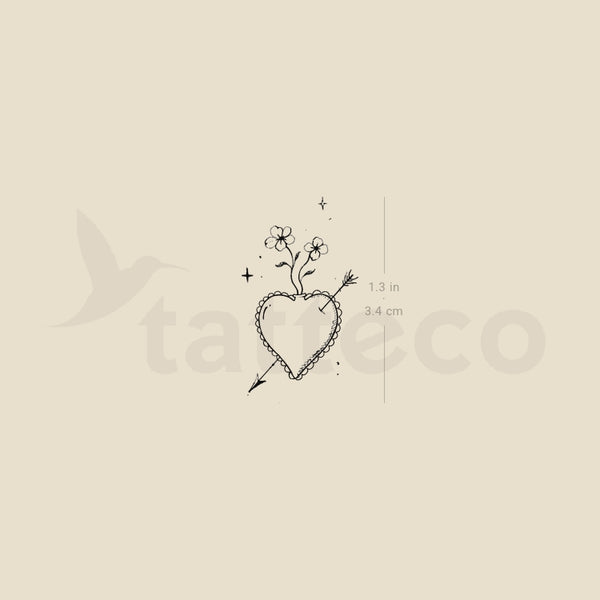 Heart And Arrow By Stefano Mazza Temporary Tattoo - Set of 3