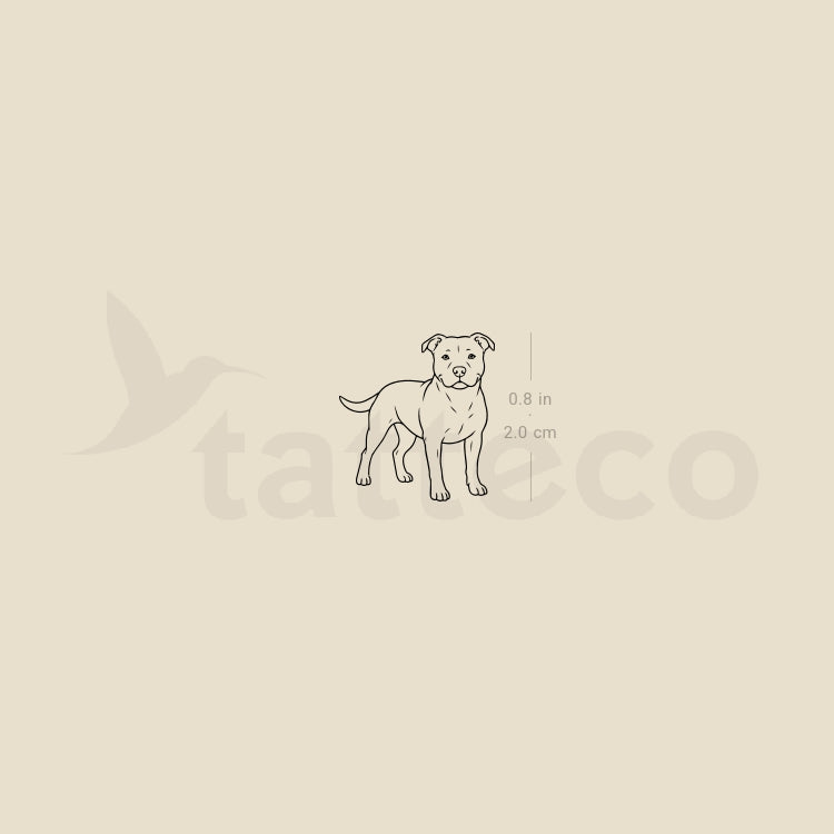 Small Pit Bull Temporary Tattoo - Set of 3