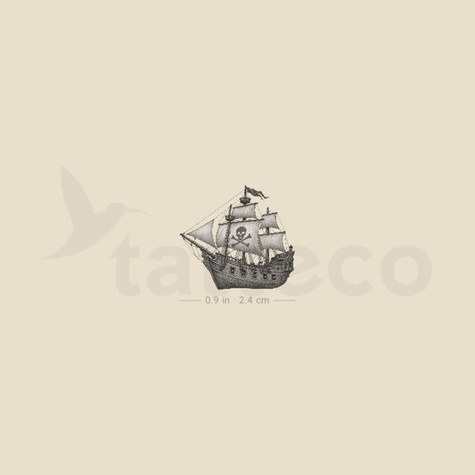 Pirate Ship Temporary Tattoo - Set of 3