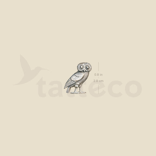 Owl Of Athena Temporary Tattoo - Set of 3