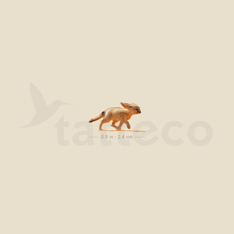 Walking Fennec Fox Temporary Tattoo - Set of 3