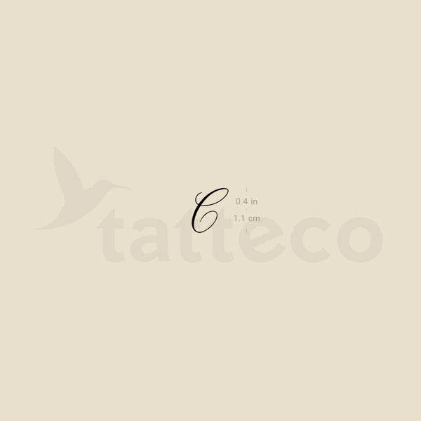 Letter C Script Temporary Tattoo - Set of 3