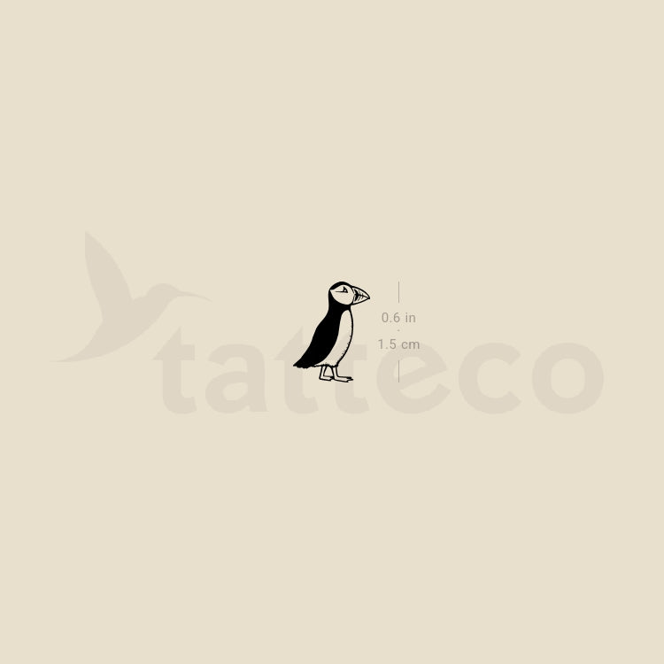 Tiny Puffin Temporary Tattoo - Set of 3