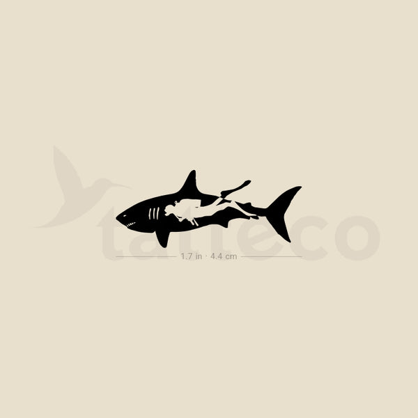 Shark Scuba Diving Temporary Tattoo - Set of 3