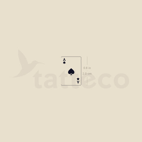 Ace Of Spades Card Temporary Tattoo - Set of 3