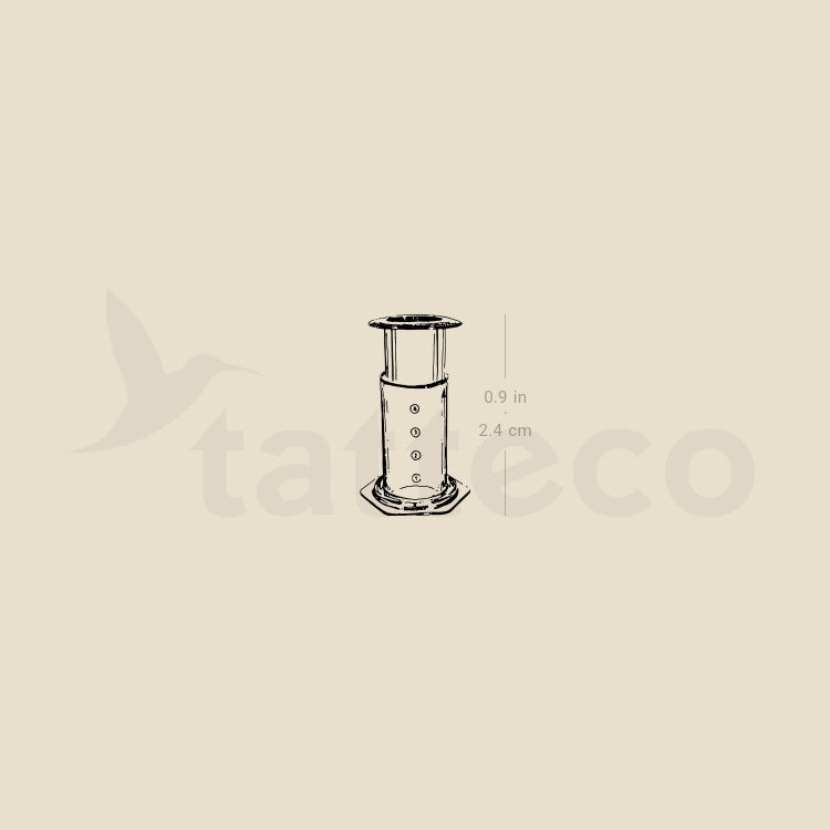 Tatuaje temporal de cafetera manual Aeropress (juego de 3)