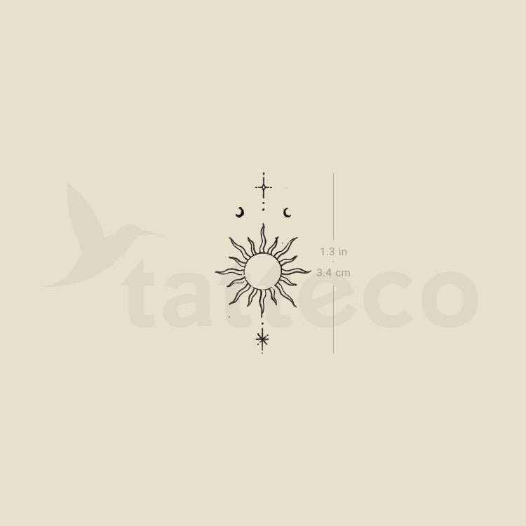 Little Sun By Stefano Mazza Temporary Tattoo - Set of 3
