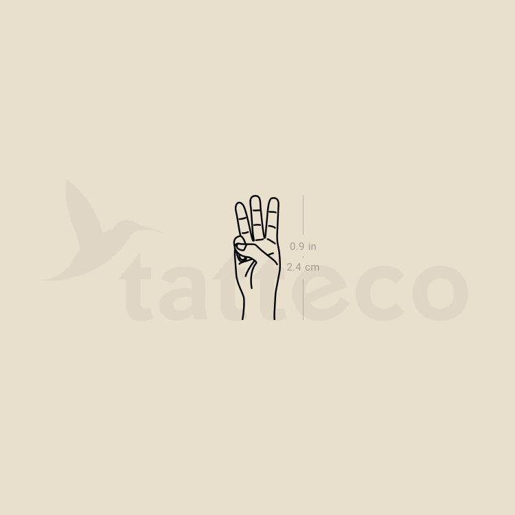 Sign Language W Temporary Tattoo - Set of 3 – Tatteco