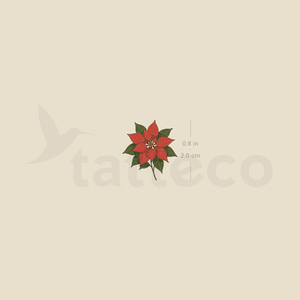 Poinsettia Temporary Tattoo - Set of 3