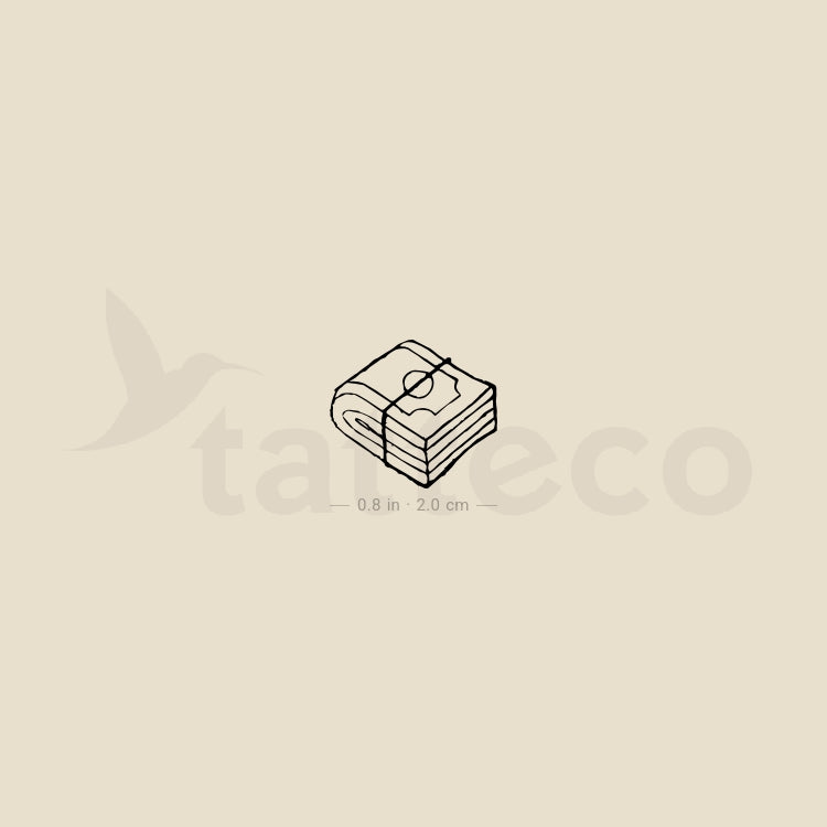 Roll Of Money Temporary Tattoo - Set of 3