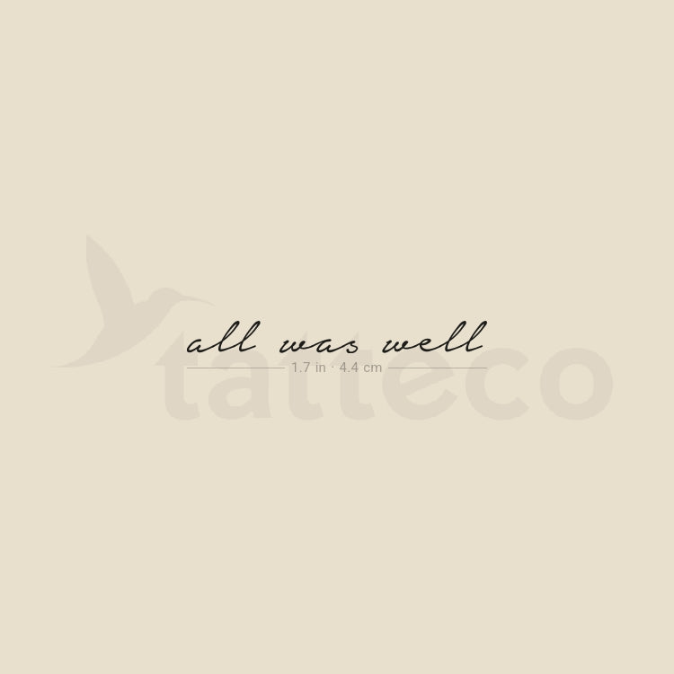 All Was Well Temporary Tattoo - Set of 3