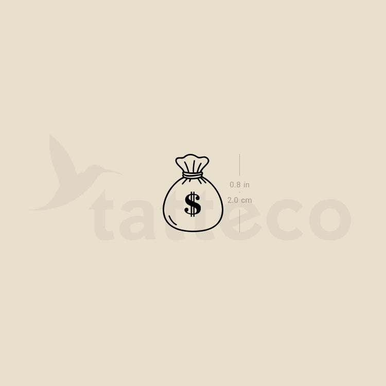 Money Bag Temporary Tattoo - Set of 3