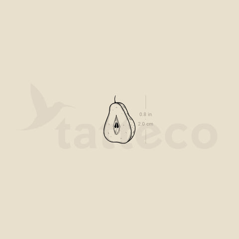 Pear Temporary Tattoo - Set of 3