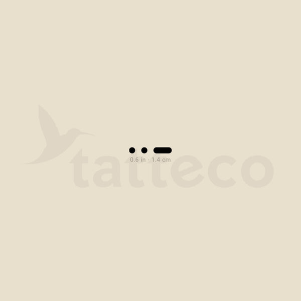Morse Code U Temporary Tattoo - Set of 3