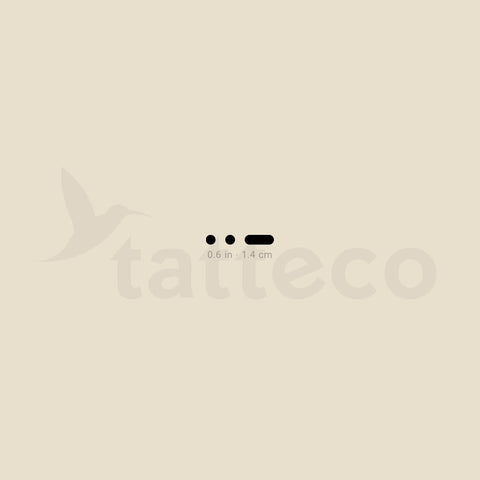 Morse Code U Temporary Tattoo - Set of 3