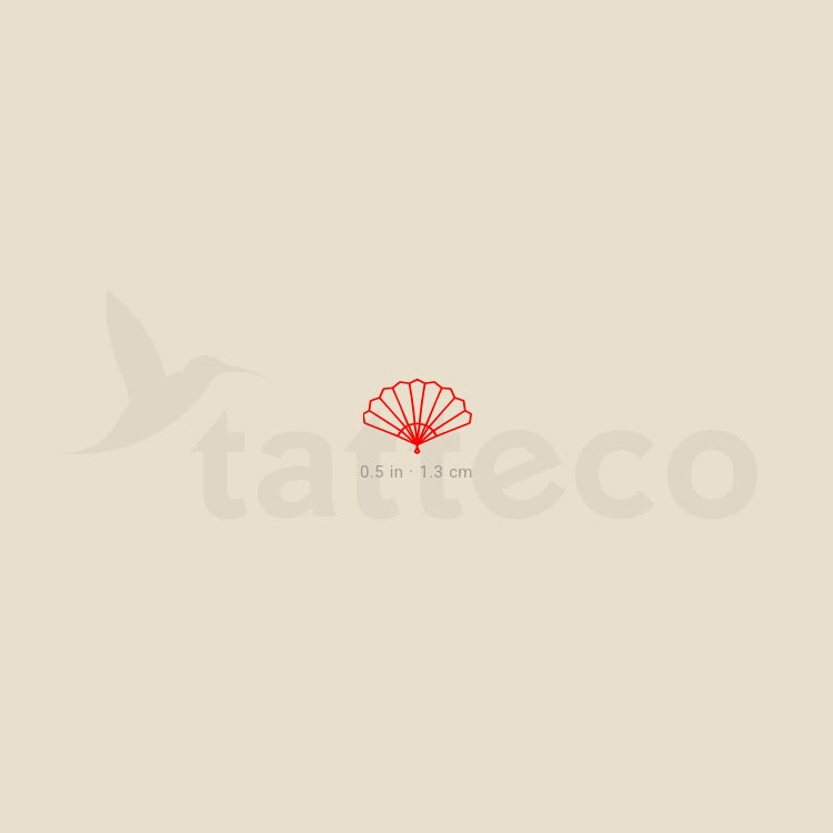 Red Hand Fan Temporary Tattoo - Set of 3