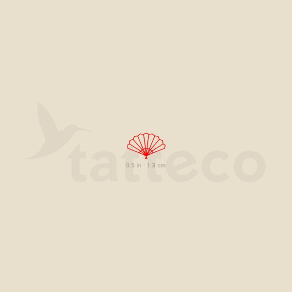 Red Hand Fan Temporary Tattoo - Set of 3