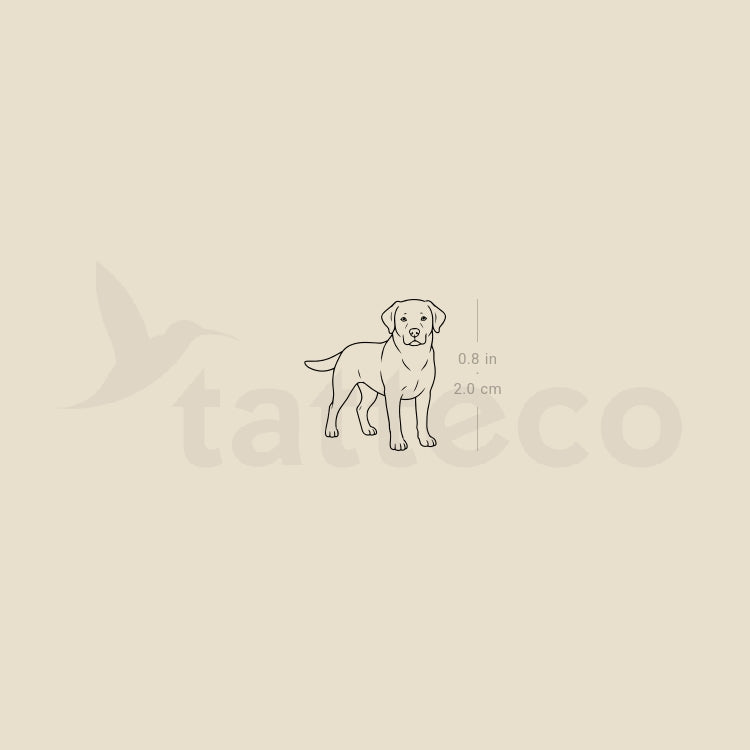 Fine Line Labrador Temporary Tattoo - Set of 3