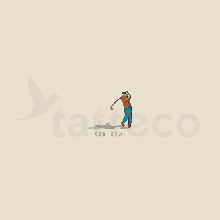 Golfer Temporary Tattoo - Set of 3