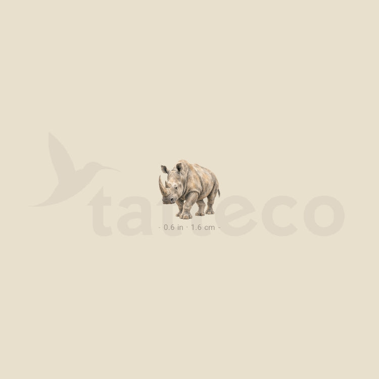 Watercolor Rhino Temporary Tattoo - Set of 3