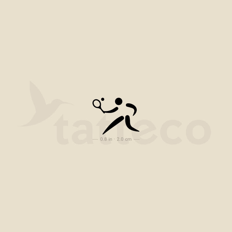 Tennis Symbol Temporary Tattoo - Set of 3
