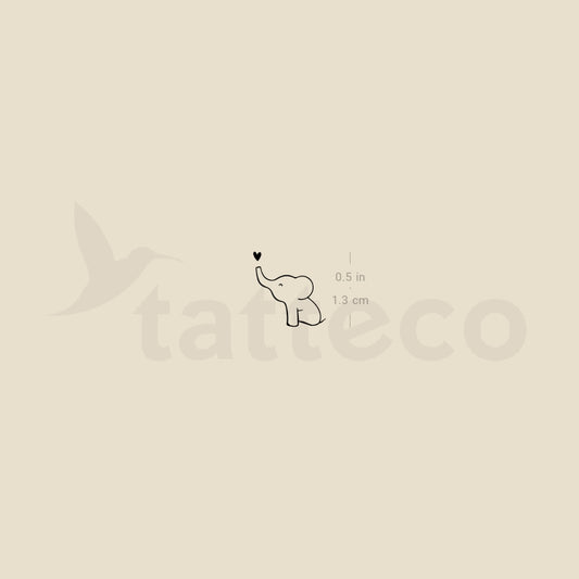 Little Baby Elephant Temporary Tattoo - Set of 3
