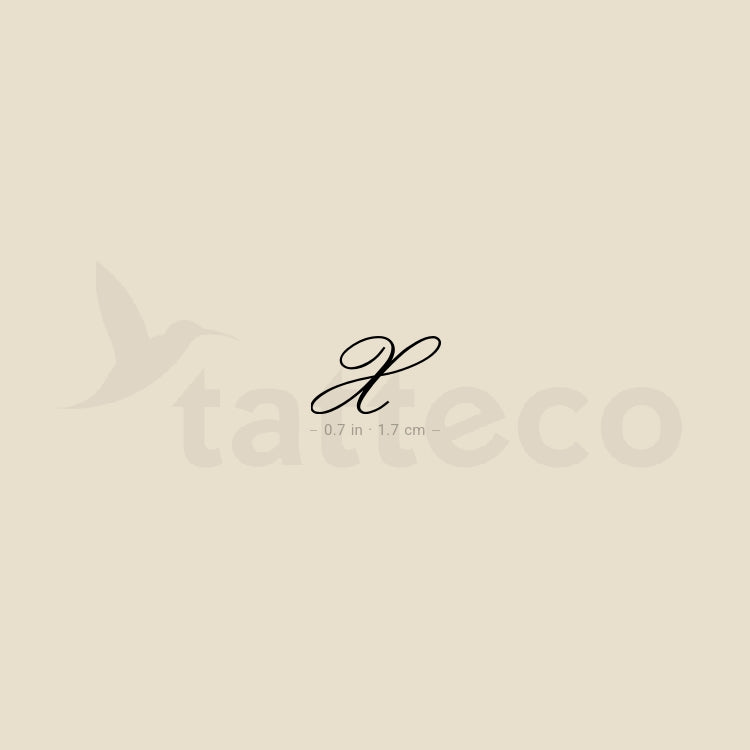 Letter X Script Temporary Tattoo - Set of 3