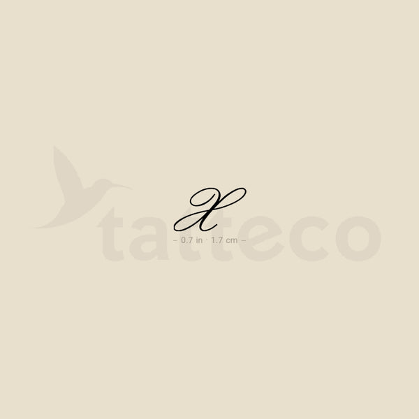 Letter X Script Temporary Tattoo - Set of 3