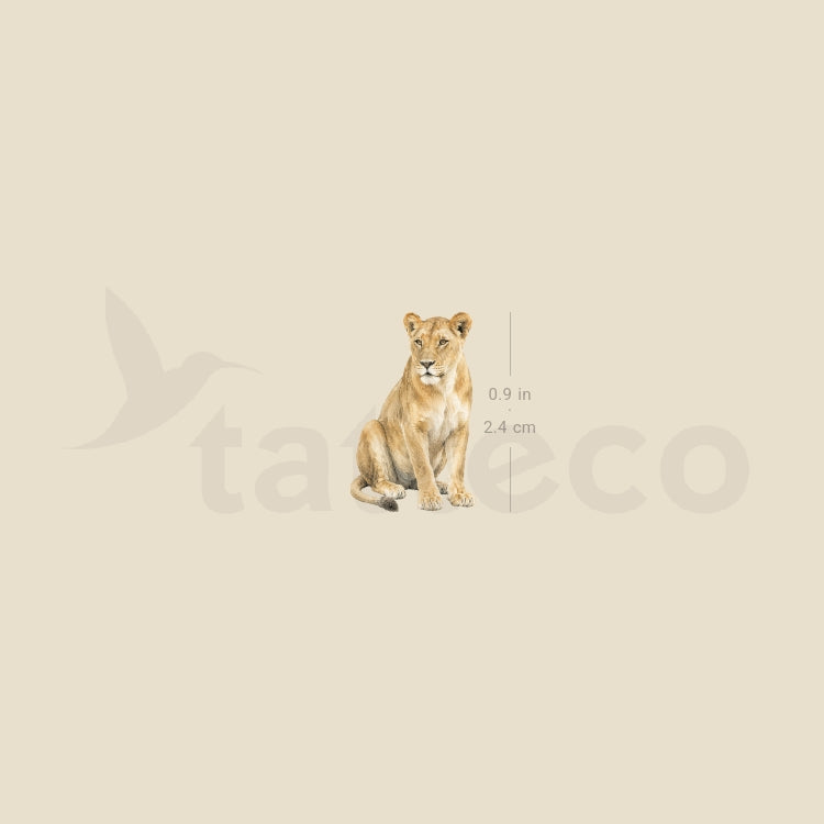 Watercolor Lioness Temporary Tattoo - Set of 3