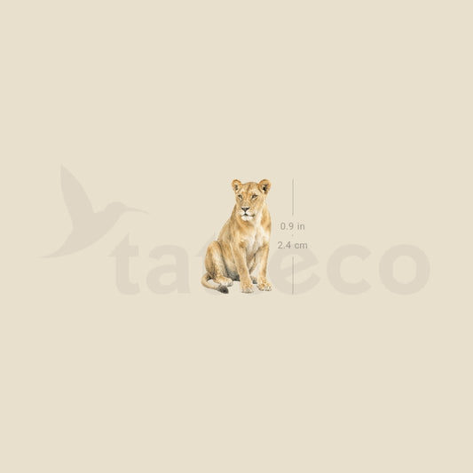 Watercolor Lioness Temporary Tattoo - Set of 3