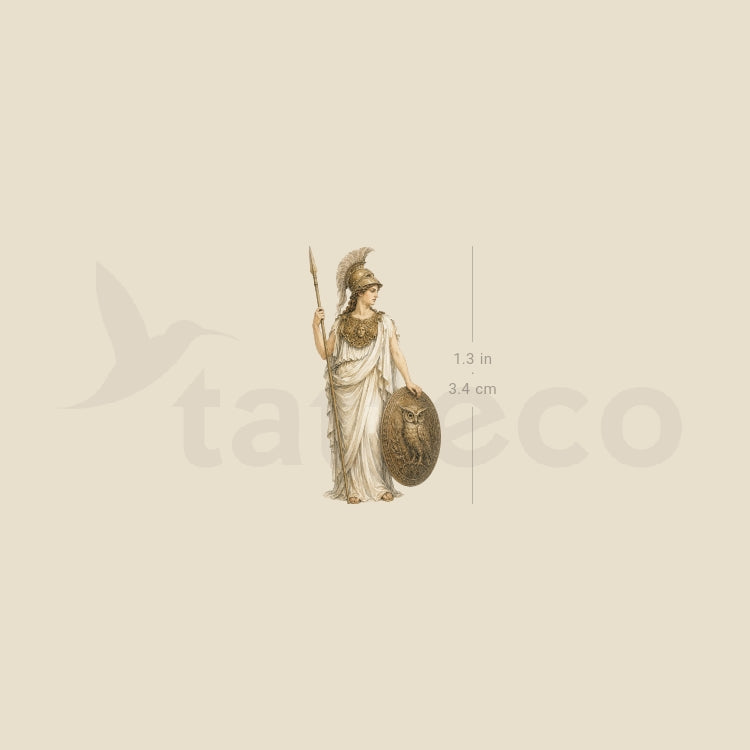 Watercolor Athena Temporary Tattoo - Set of 3