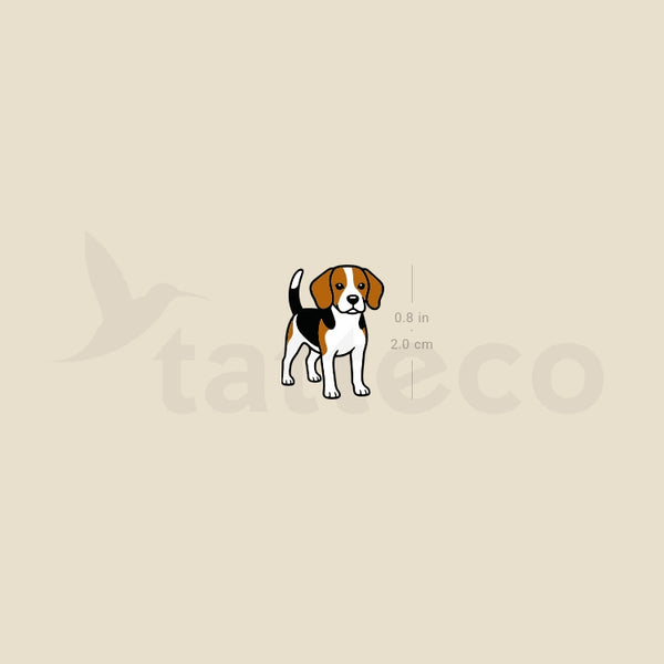 Beagle Temporary Tattoo - Set of 3