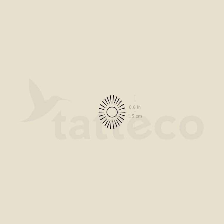 Oval Shining Sun Temporary Tattoo - Set of 3