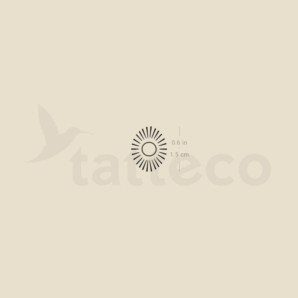 Oval Shining Sun Temporary Tattoo - Set of 3