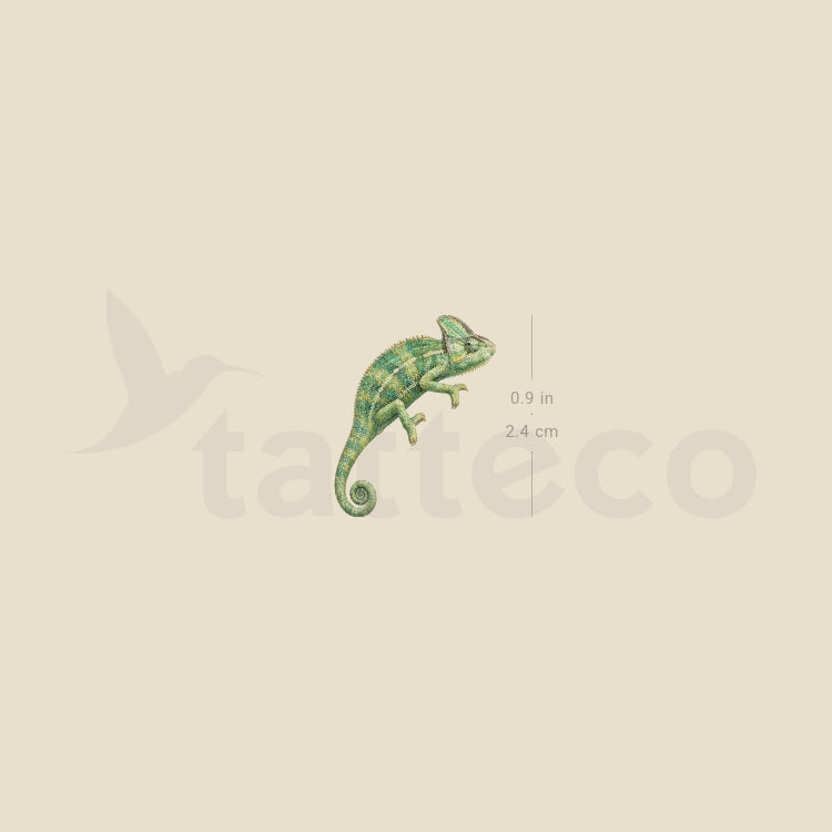 Watercolor Chameleon Temporary Tattoo - Set of 3