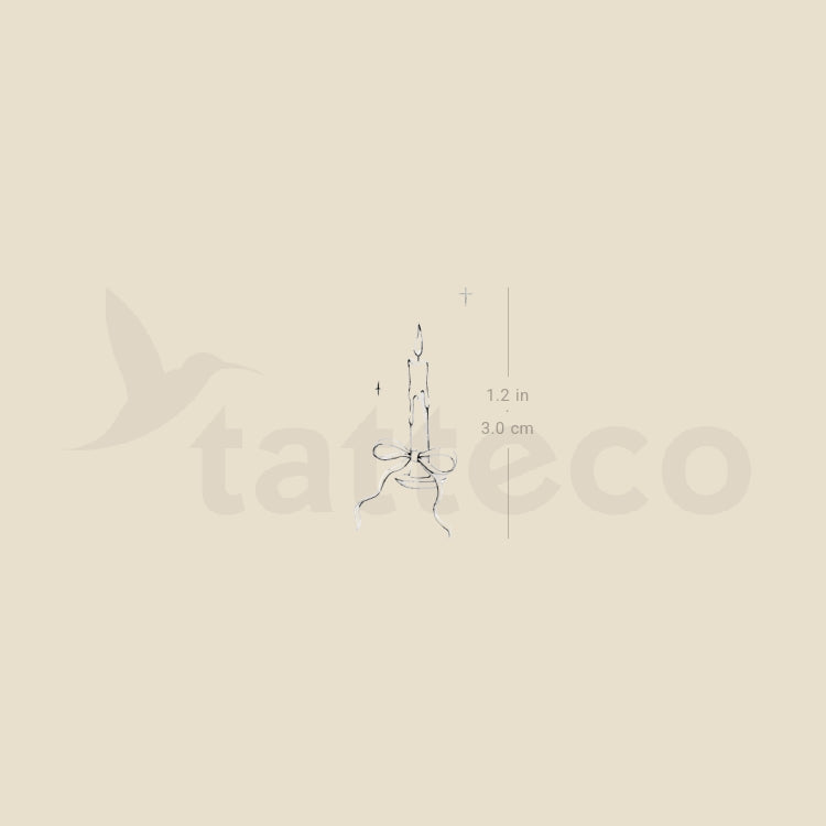 Candle By Stefano Mazza Temporary Tattoo - Set of 3