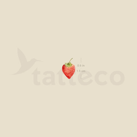 Watercolor Strawberry Temporary Tattoo - Set of 3