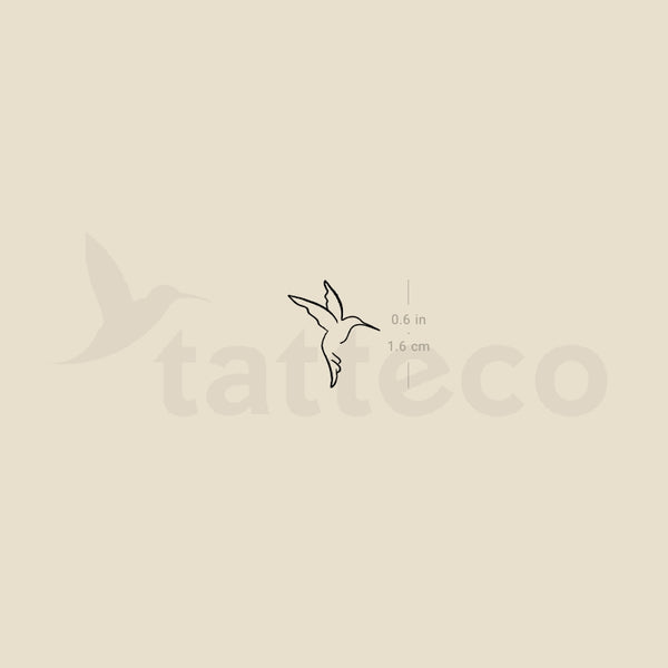 Single Line Hummingbird Temporary Tattoo - Set of 3