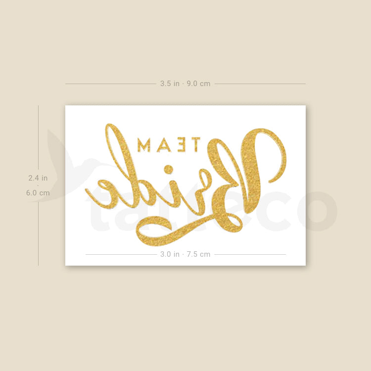 Team Bride Temporary Tattoo for Weddings - Set of 100
