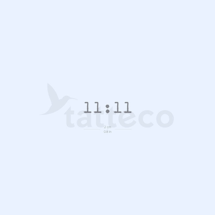 11:11 Angel Number 2-Week Temporary Tattoo - Set of 2