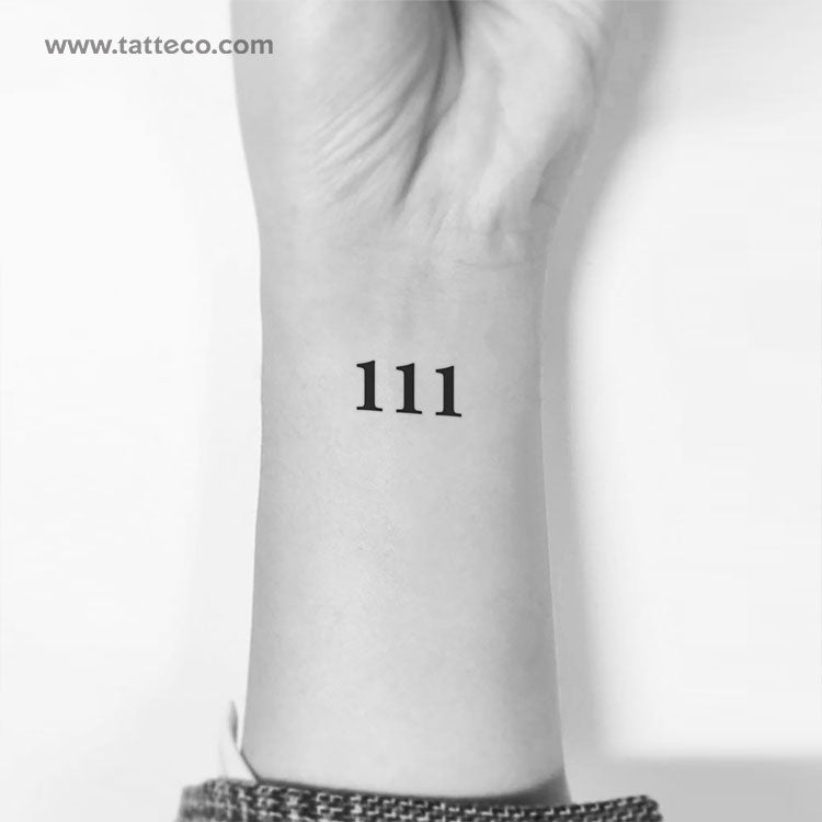 Tatuaje temporal del número angelical 111 (juego de 3)