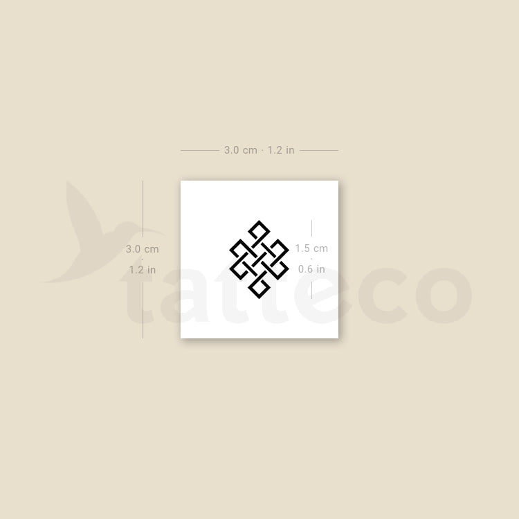 Minimalist Endless Knot Temporary Tattoo - Set of 3