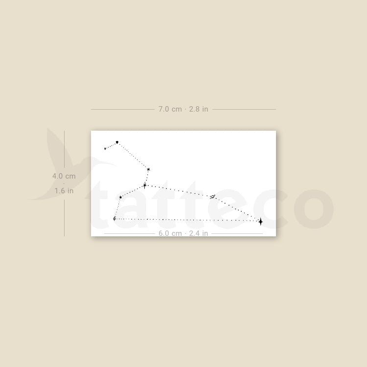 Minimalist Leo Constellation Temporary Tattoo by Puntuak - Set of 3
